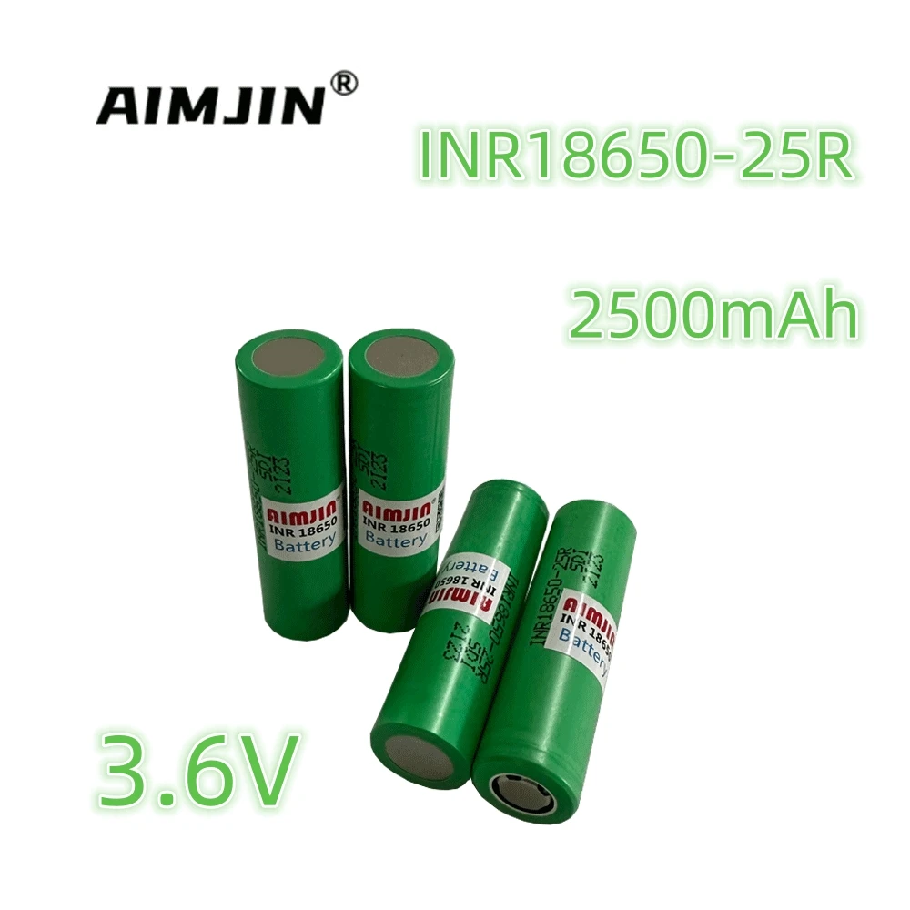 3.6V 2500mAh 6PCS 18650 Battery For Samsung INR 18650 25R Lithium Lon Battery Replacement External Battery