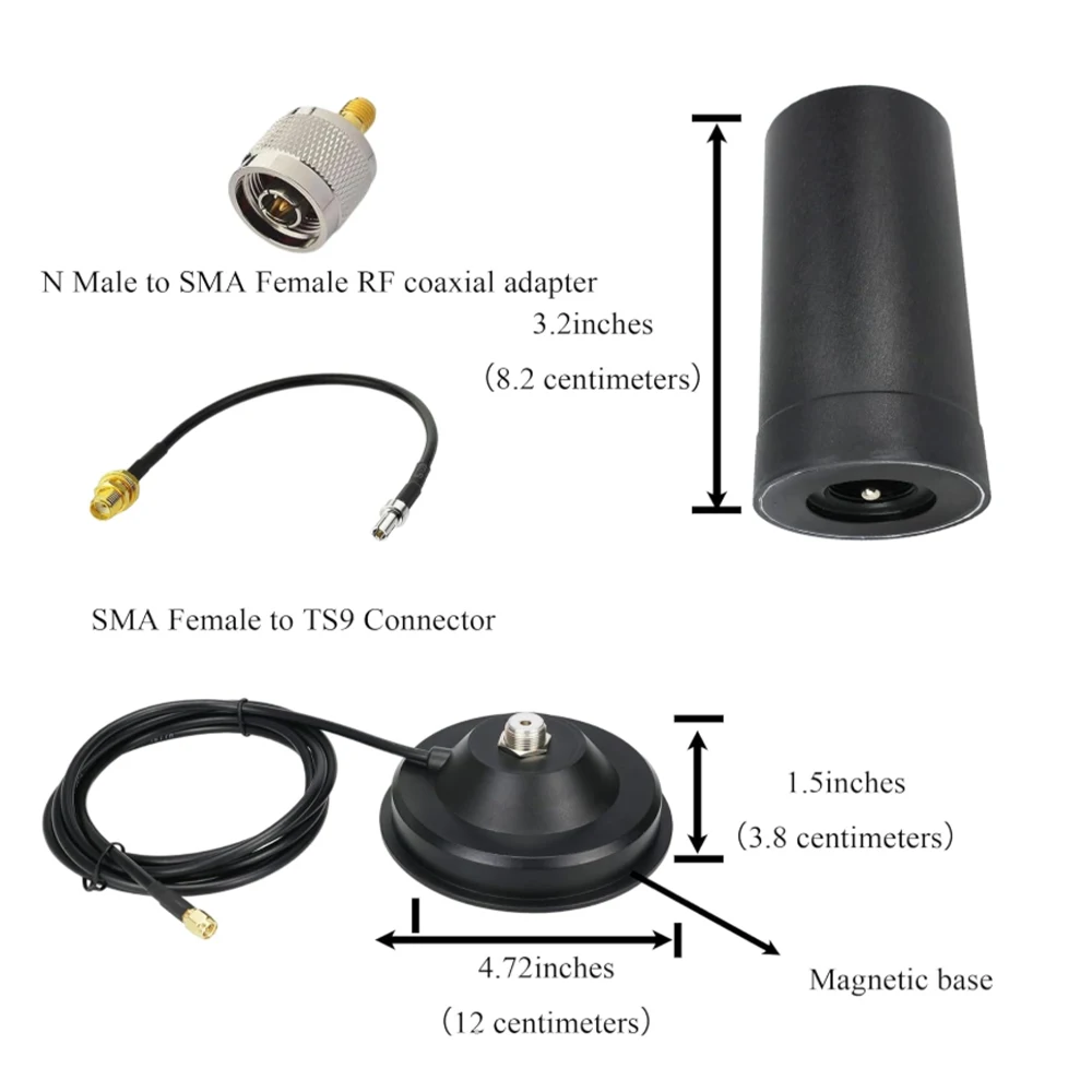 قاعدة مغناطيسية 5G 4G LTE هوائي 600-6000MHz هوائي متعدد الاتجاهات مع موصلات TS-9 لكاميرات نقطة اتصال راوتر 4G LTE وما إلى ذلك #2