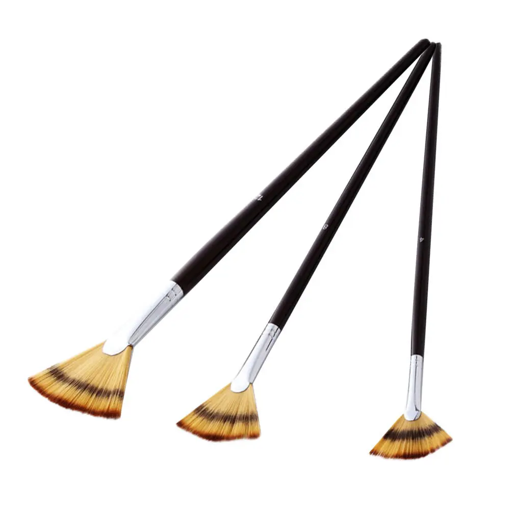 مجموعة فرش طلاء مكونة من 3 قطع خفيفة الوزن ومحمولة للرسم الزيتي من الأكريليك بالألوان المائية وشعر نايلون جرافيتي فني #3