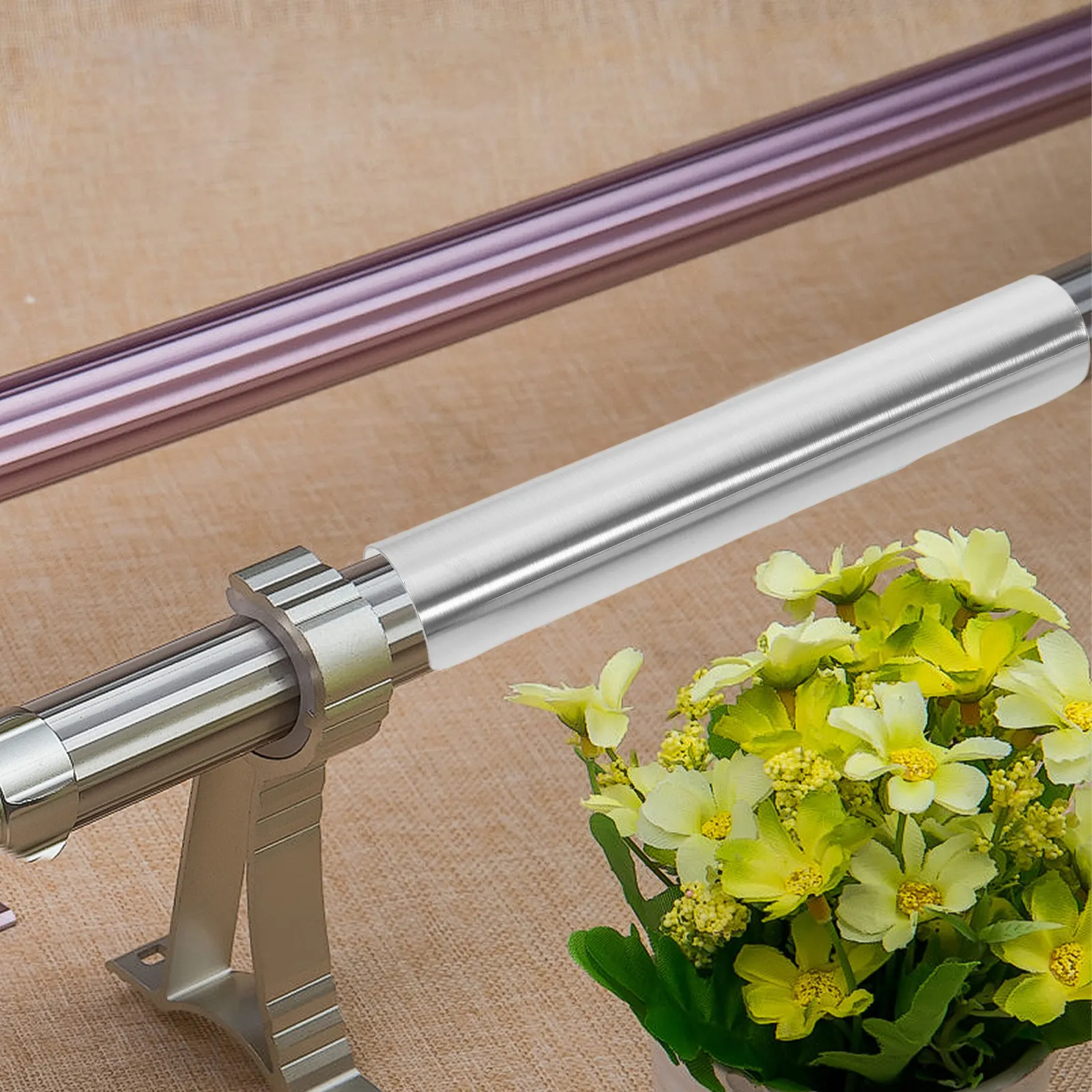 10pcs Metal Elegant Curtain Rod Connectors, 28mm Diameter for Bedroom & Living Room Roman Blind Rails