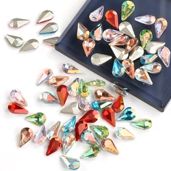8x13mm Pear Drop Rhinestones Pointback Nail Charms DIY Accessories Jewelry Making Gems Clothes Jewelry Accessories