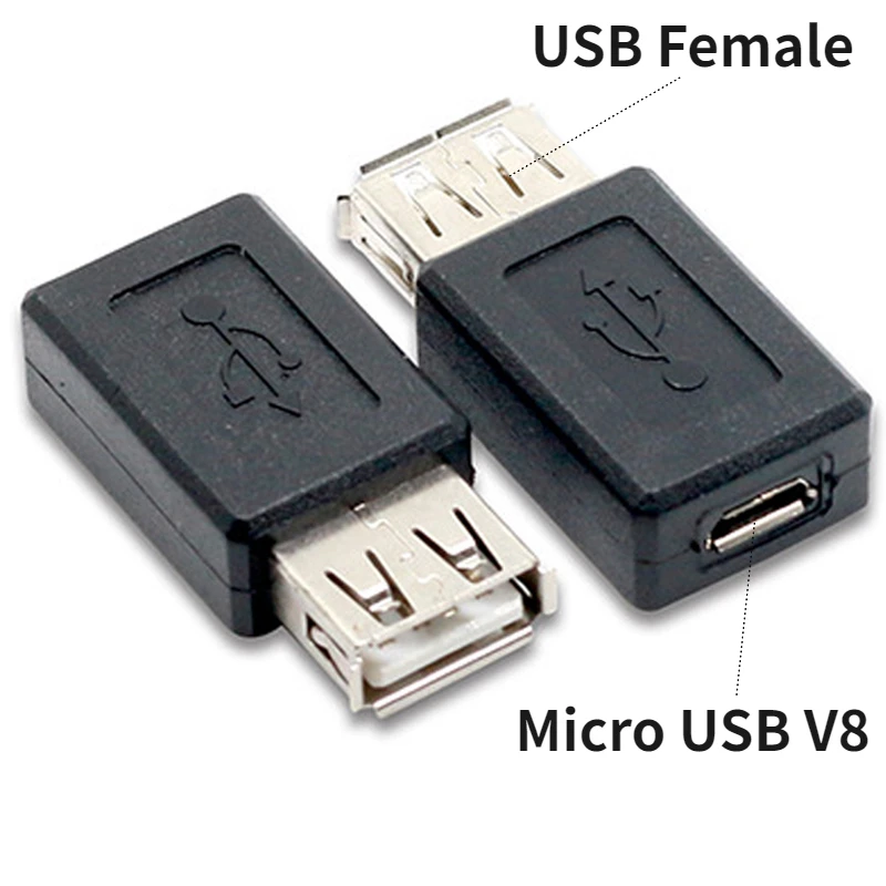 جديد أسود USB 2.0 نوع A أنثى إلى مايكرو USB B أنثى محول التوصيل محول usb 2.0 إلى مايكرو usb موصل بالجملة