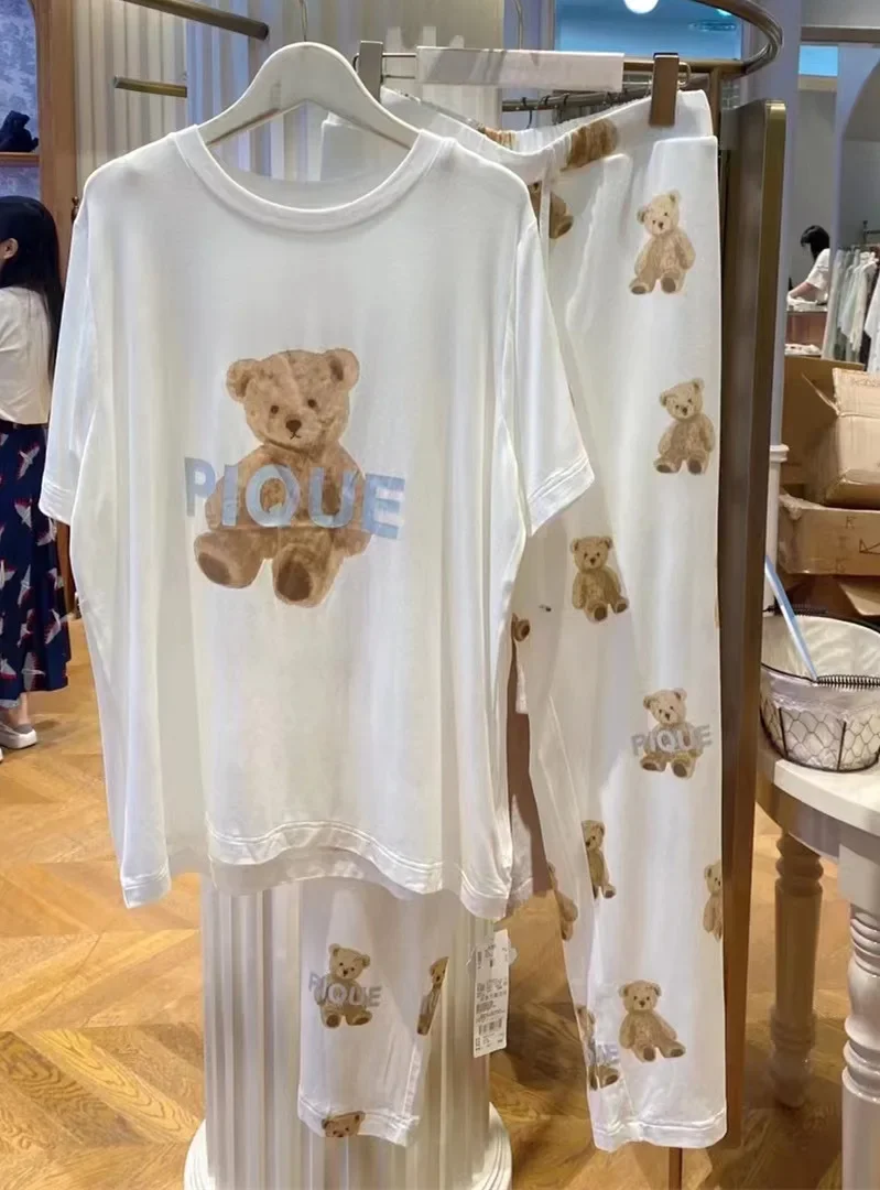 Ladies Pajamas Women Room Wear Setup Pajamas Fluffy Pajama Sleepwear Women Loungwear Modal Summer Short Set Trousers