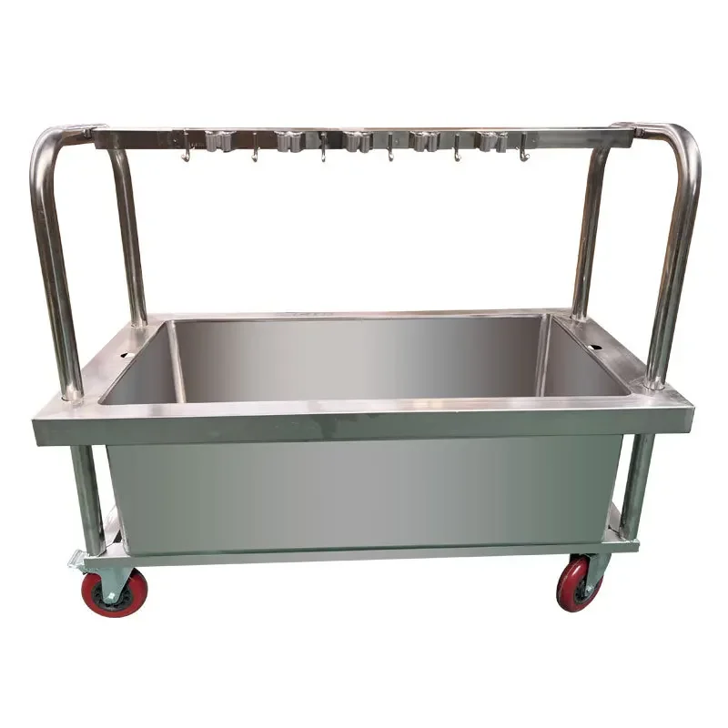 Mobile stainless steel mop pool rectangular commercial wash mop pool sink