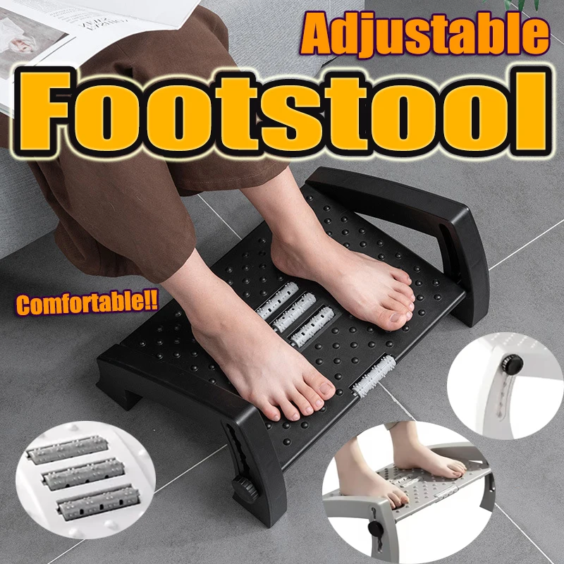 BEISHI Under Desk Footrest Portability Foot Rest  Ergonomic Foot Stool With Massage Rollers Pain Relief for Home Office Work