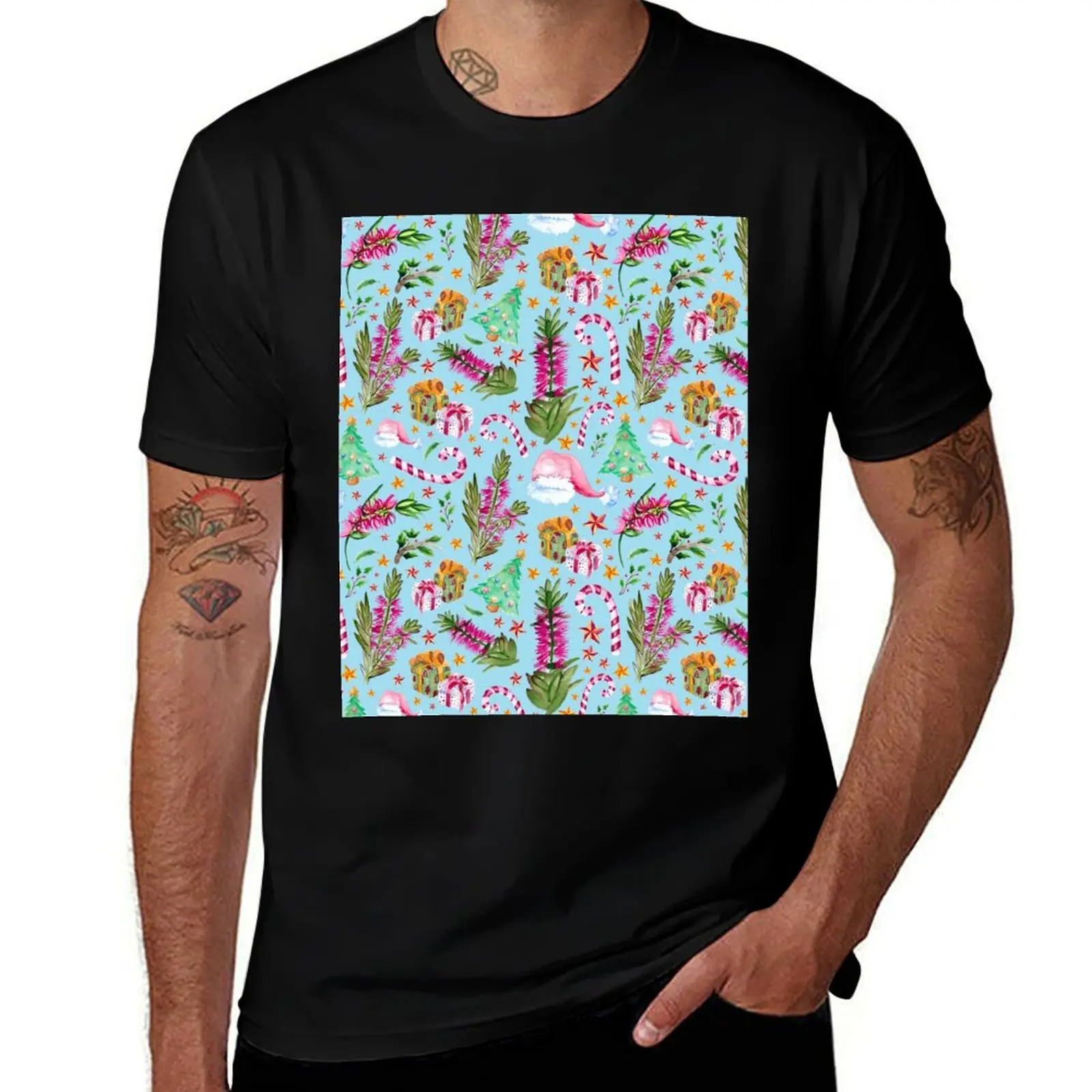 Australian Native Florals - A Christmas Pattern T-Shirt Lightweight Casual Summer T-Shirt
