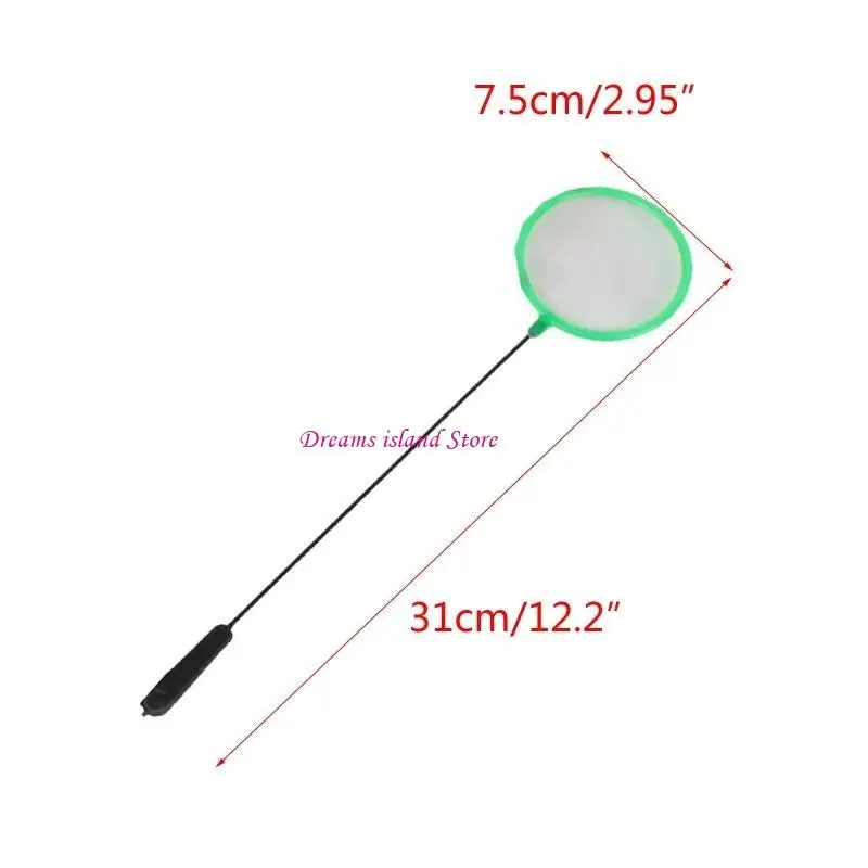 Acquari Fish Net 3 pollici Skimmer a maglie fine per piccoli pesci che catturano rete pulizia con manico lungo 9 pollici