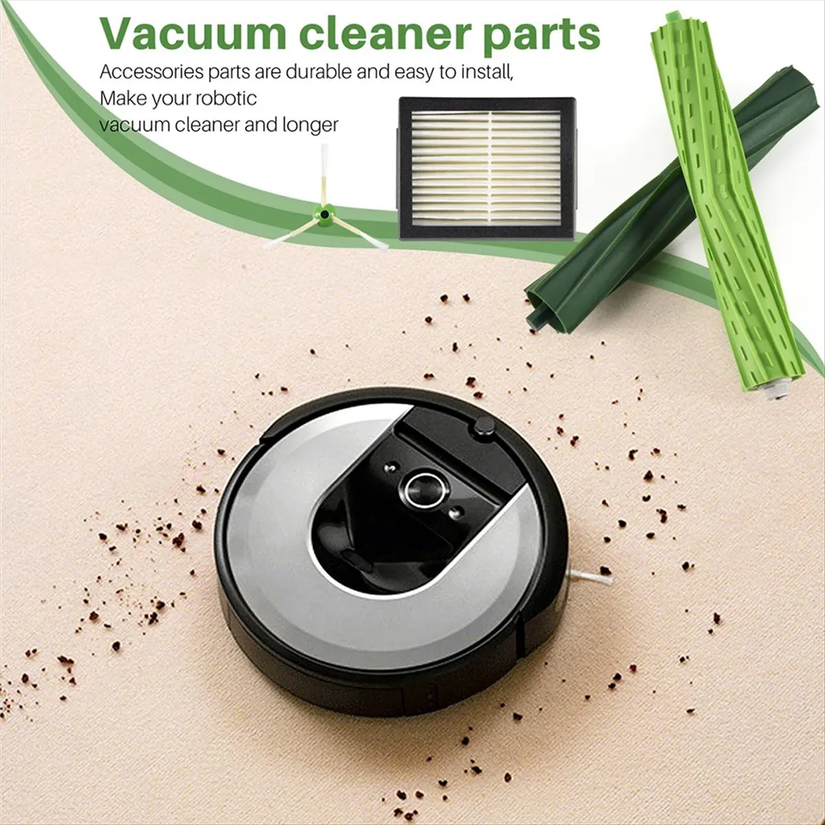 A67T NEW Hepa Filter Brush Roll for I7 E5 E6 I3 Series Robot Vacuum Cleaner Replacement Spare Parts Accessories