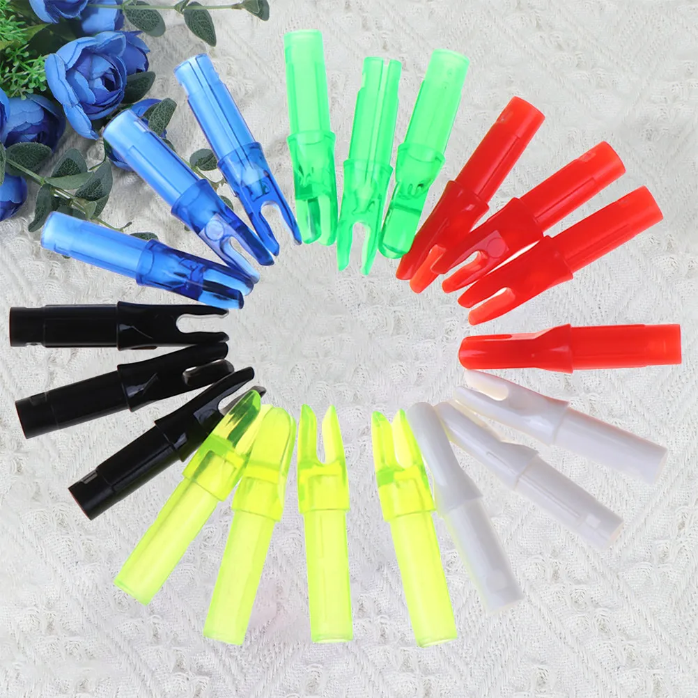 

1 Set 20pcs Archery Hunting Compound Bow Plastic Arrow Insert Arrow Tail Sleeve Fitting 6.2mm (Mixed Color)