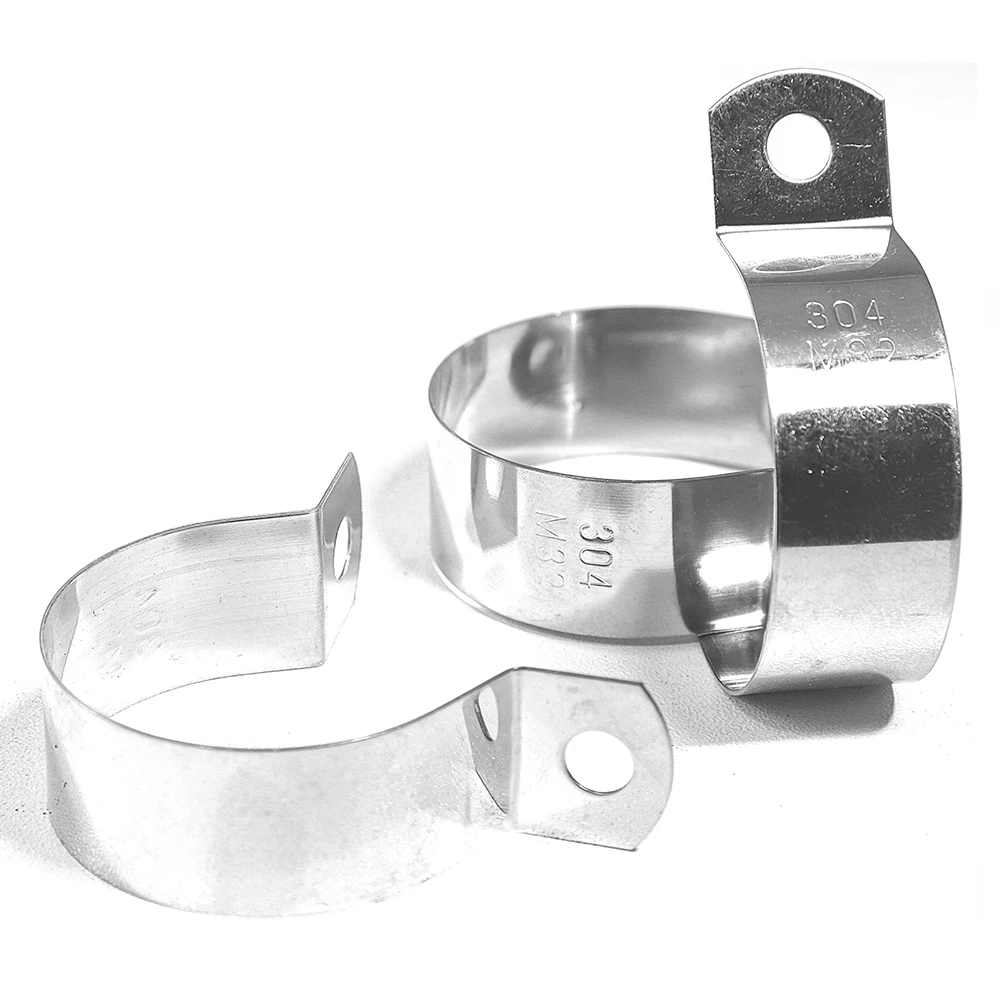 5/10pcs Fastening Grounding Clamp 304 Stainless Steel M10-M75 Dia Horseback Clamp Bracket Pipe Buckle Hose Clamp