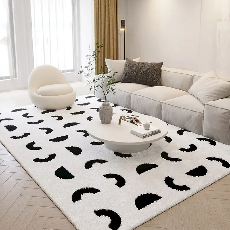 

VIKAMA Light Luxury Flannel Carpet Abstract Line Anti-Slip Dirt-Resistant Floor Mat For Living Room And Bedroom Home Decoration