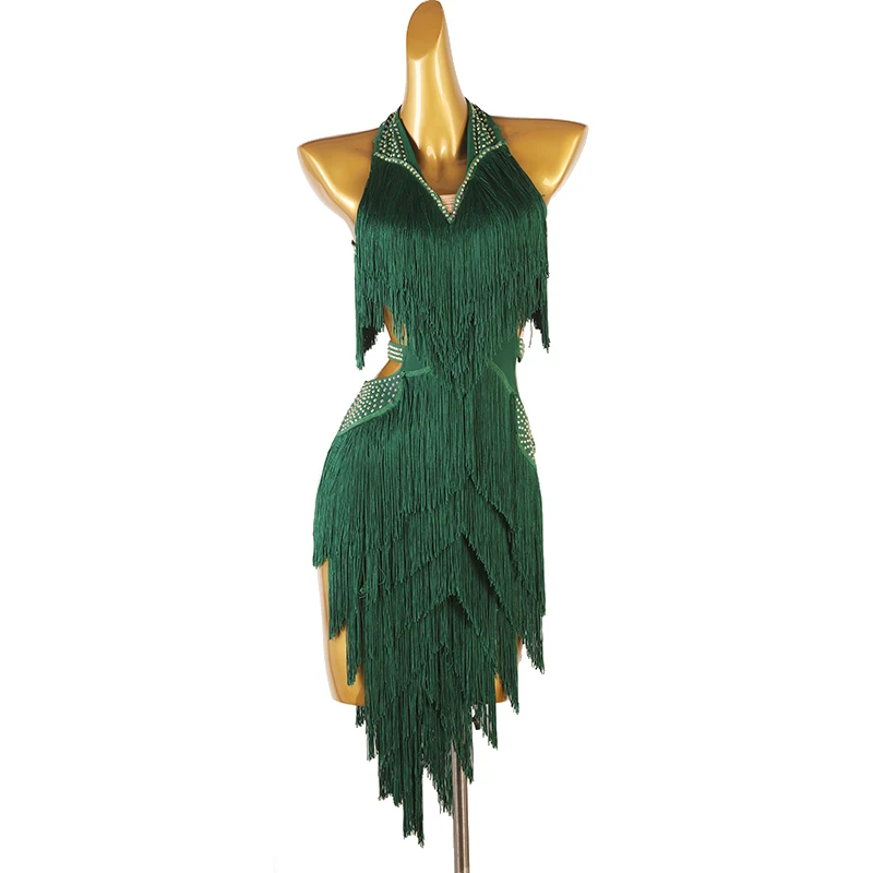 ブルーラテンダンススーツ女の子ステージスポーツ服ダンスウェアスカートパーティードレスウエディング女性のための着用競技衣装標準