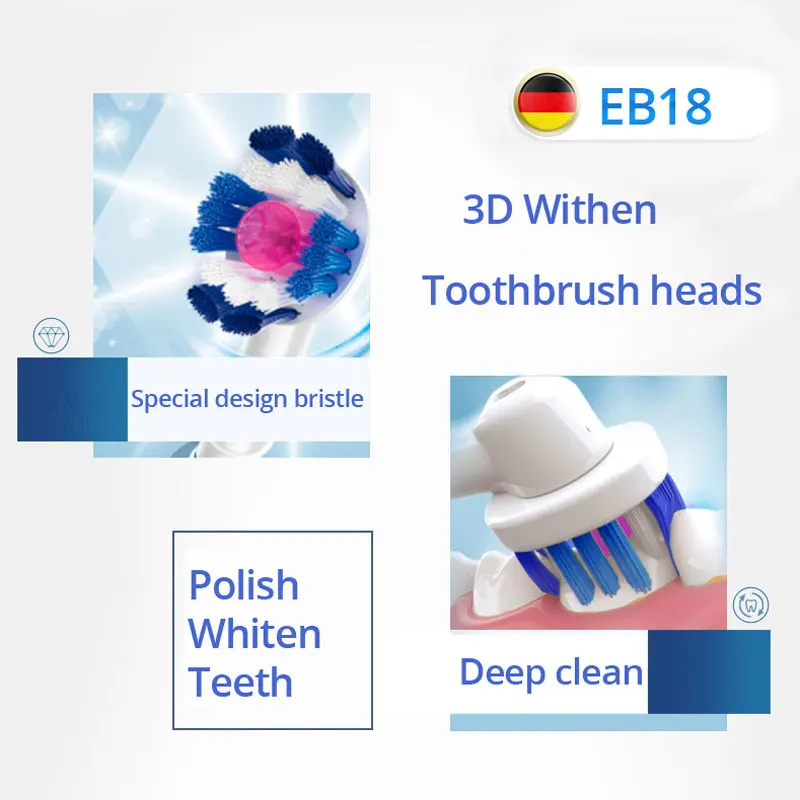 오리지널 구강 B 활력 전동 칫솔, 회전 타입 전동 칫솔, 정밀 청소, 치아 미백, 잇몸 보호