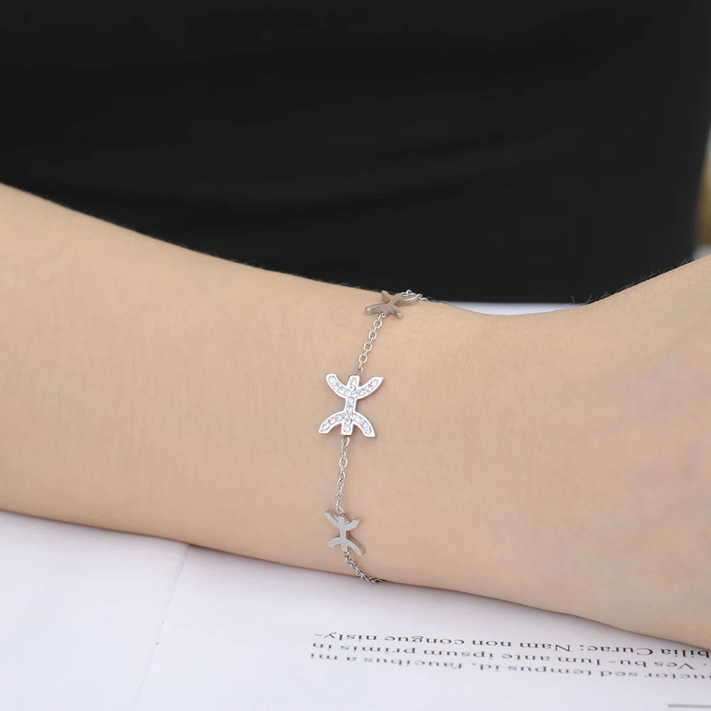 Dawapara Amazigh Berber Symbol Charm Armband The Yaz African Ethnic Tribe Religiöser Schmuck Edelstahl Damen Armband – Detail 7