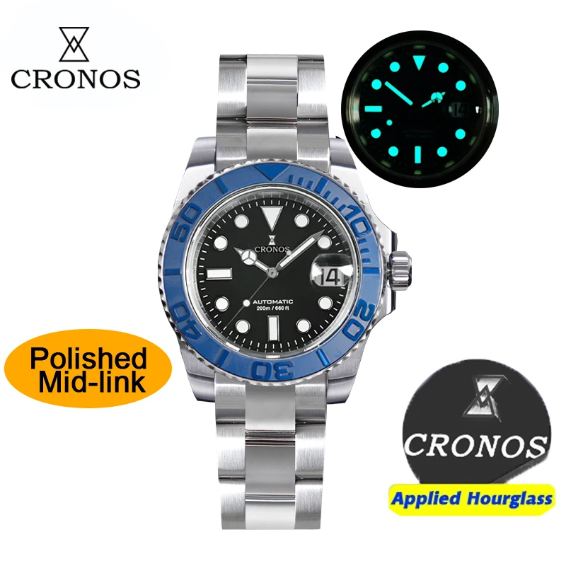 Cronos Mechanical Diver Watch 40mm 20ATM Stainless Steel
