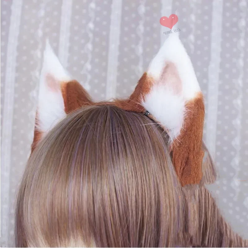 

New Halloween Anime Cosplay Fox Ears Hairhoop Headwear Hand Made Work Costume Accessories Custom Made gift