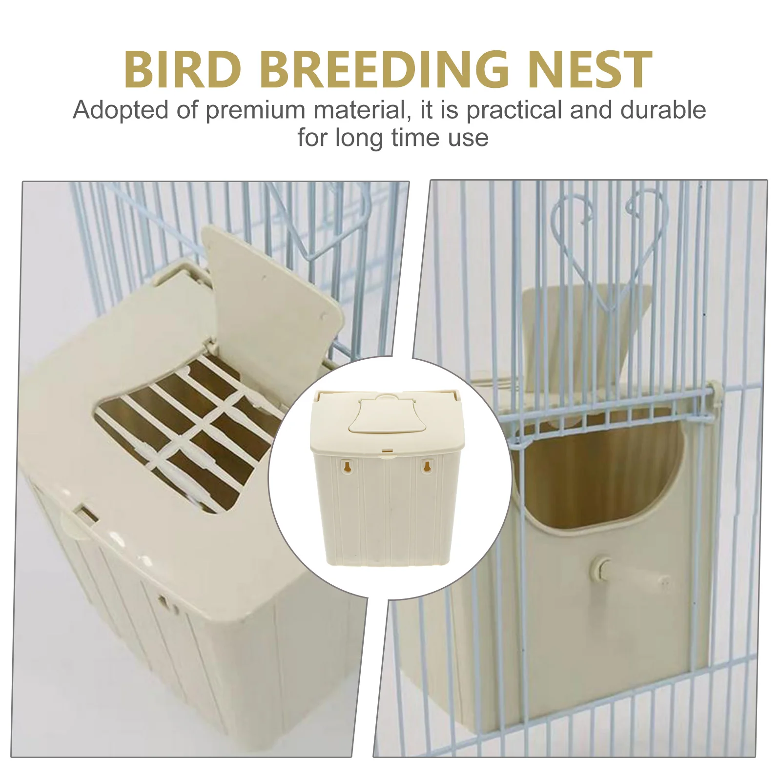 Parrot Breeding Nest Bird Cage Mounted Plastic Cockatiel Breeding Nesting Box