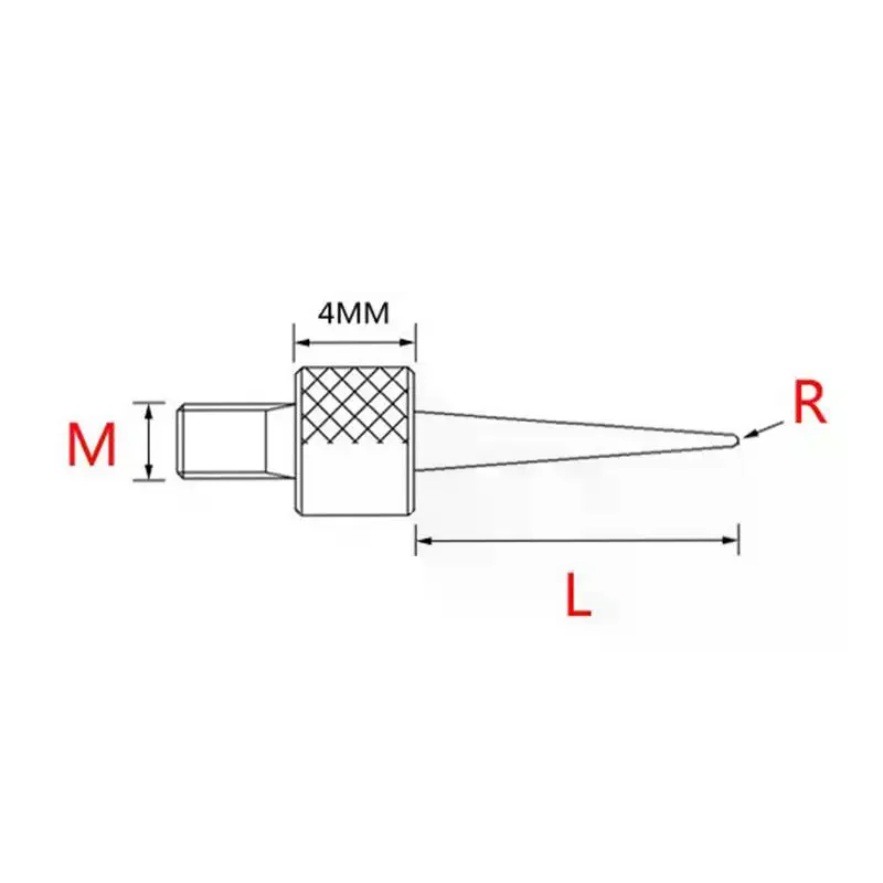 M2.5 Thread Needle Diameter HSS Dial Test Indicator Contact Point Pointed Needle Dial Indicator Tool Parts 45degree