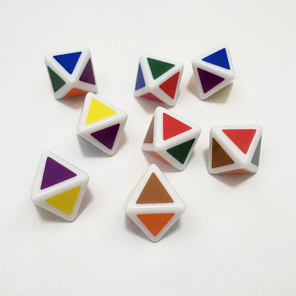 Fotografia 5: 8 Pçs/set 8 Lados Cor Dados D8 Dados Jogo de Quebra-cabeça Engraçado