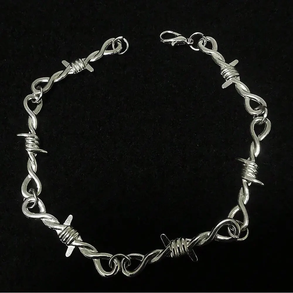 Gothic Punk Small Wire Brambles Iron Unisex Choker Hip-hop Bracelet Women Style Barbed Wire Little Thorns Bracelet Choker Gifts