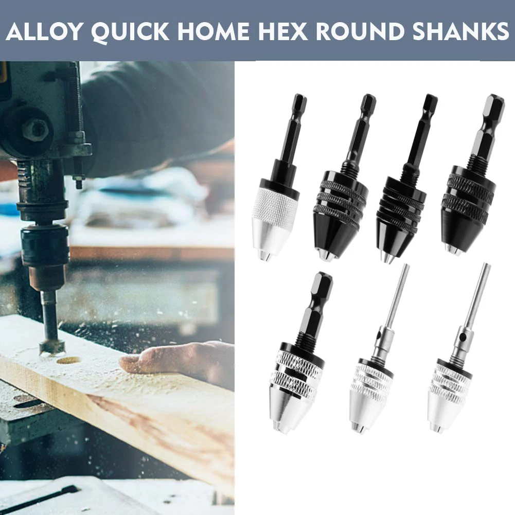 Multifunctional 0.3-6.5mm Chuck Quick Change Adapter 1 Pcs Hex Shank Round Shank for Electric Tool Accessories Drills Bits