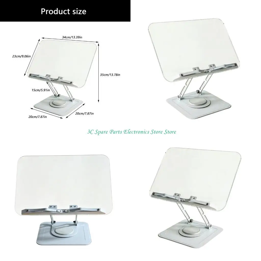 

SZ Acrylic Book Stand for Reading Adjustable Book Holder with 360 Degree Foldable