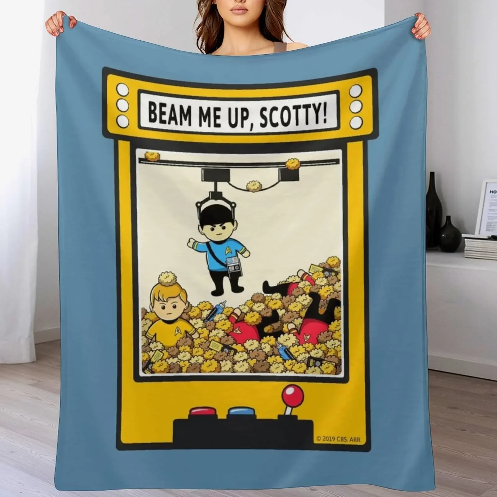 Beam me up, Scotty Throw Blanket Vintage Quilt Blankets