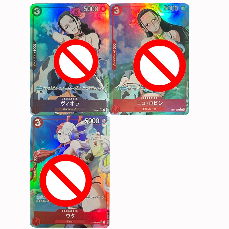 3pcs/set One Piece Monkey D. Luffy DIY self-made Color Flash Card Anime Game Collection Card Gift Toy