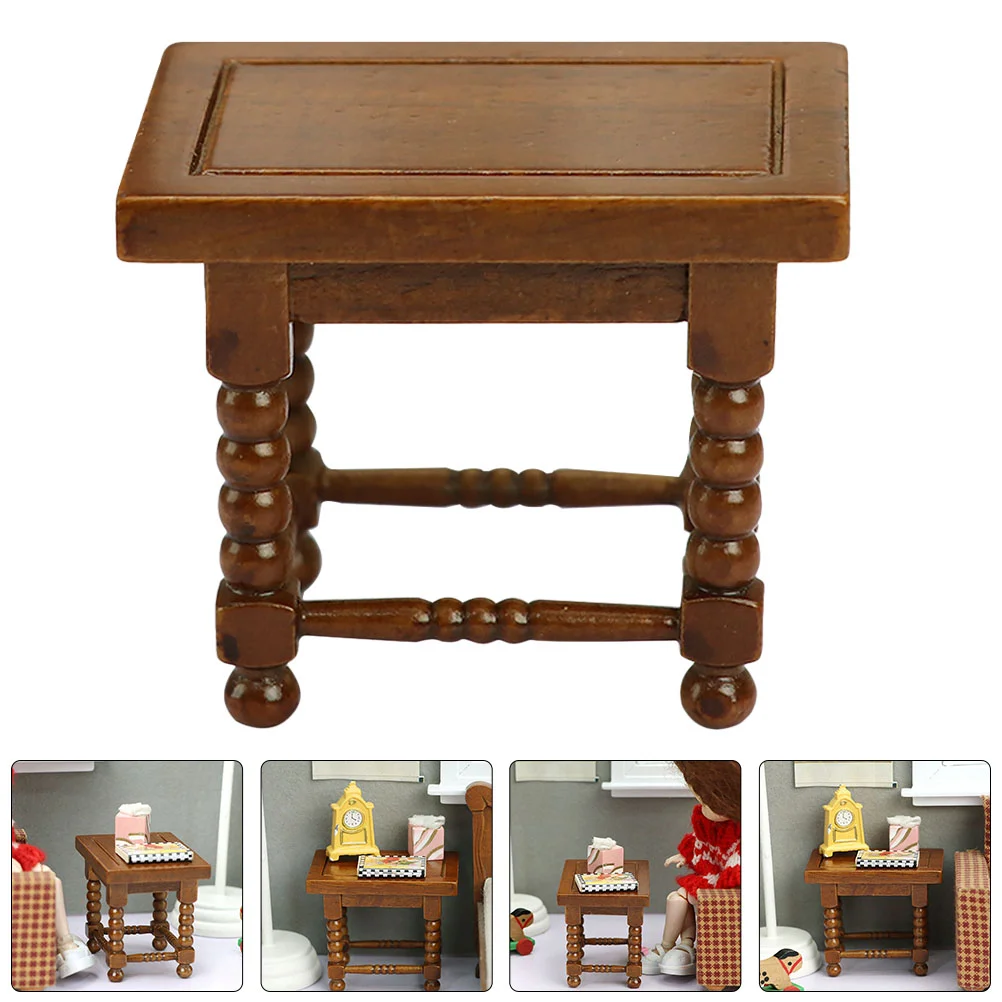 House Mini Tea Table Wooden House Decoration Small House Accessory House Tea Table House Furniture