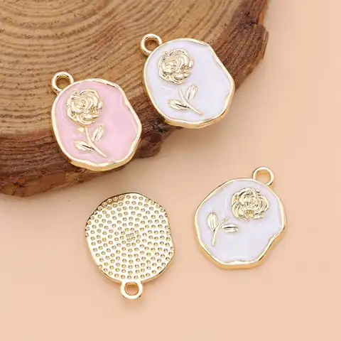 टीमर 5 पीस/लॉट गुलाब आकर्षण स्टेनलेस स्टील सोने के रंग फूल संयंत्र लटकन हार बालियां DIY आभूषण बनाने के लिए थोक 10 best sales गुलाब के आकर्षण - №7