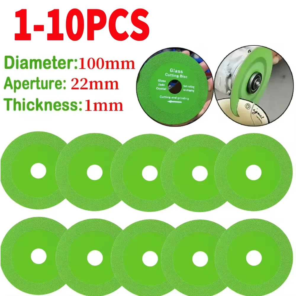 1-10PCS Glass Cutting Disc 100mm 22mm Diamond Marble Saw Blade Jade Crystal Wine Bottles Grinding Cutting Grinding Disc Tool