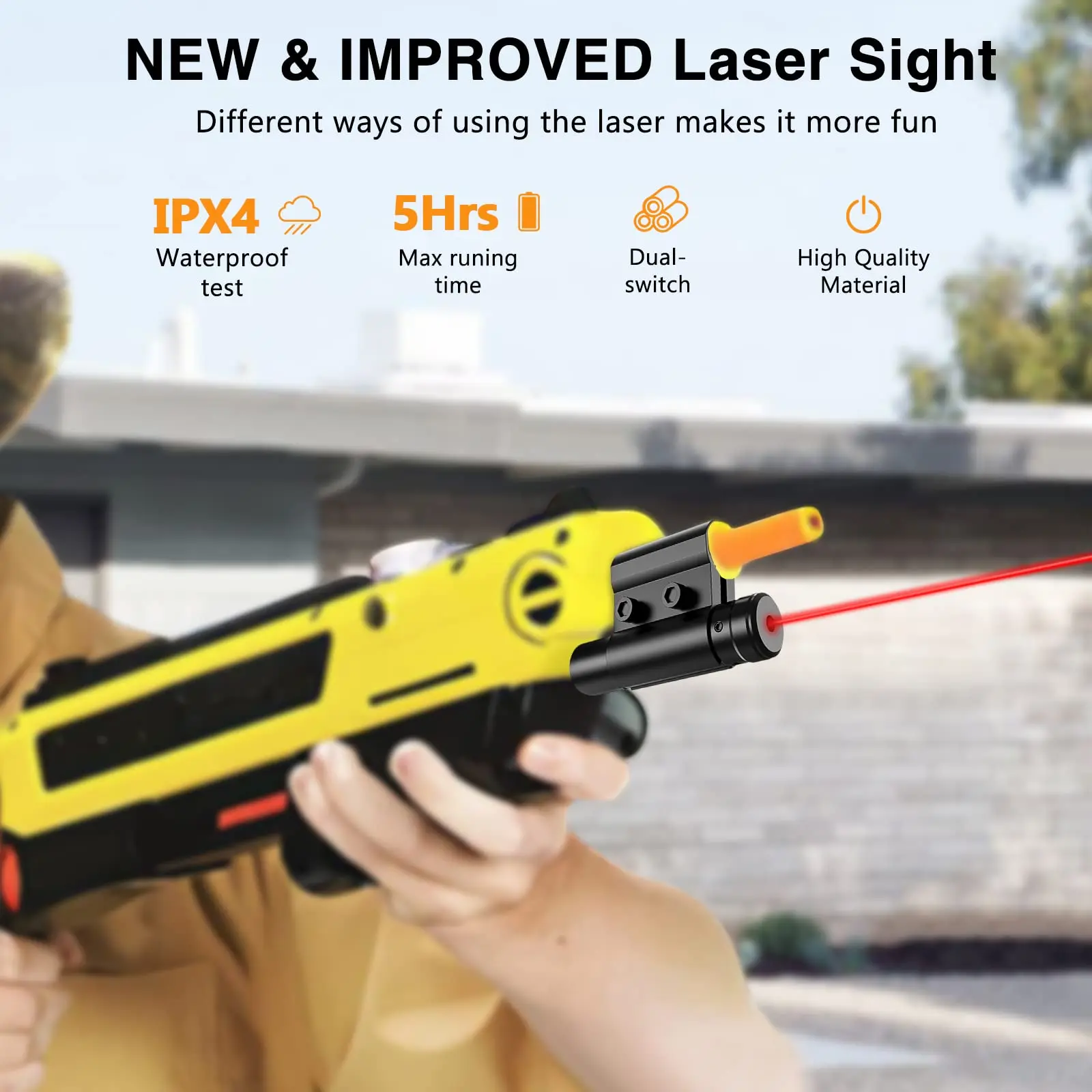 CVLIFE Splatgun SRB1200 Rifle For Bug & Salt Gun Red Laser Sight 2.3.0 Insect Salt Laser with Optional Switch 2 Set of Batteries