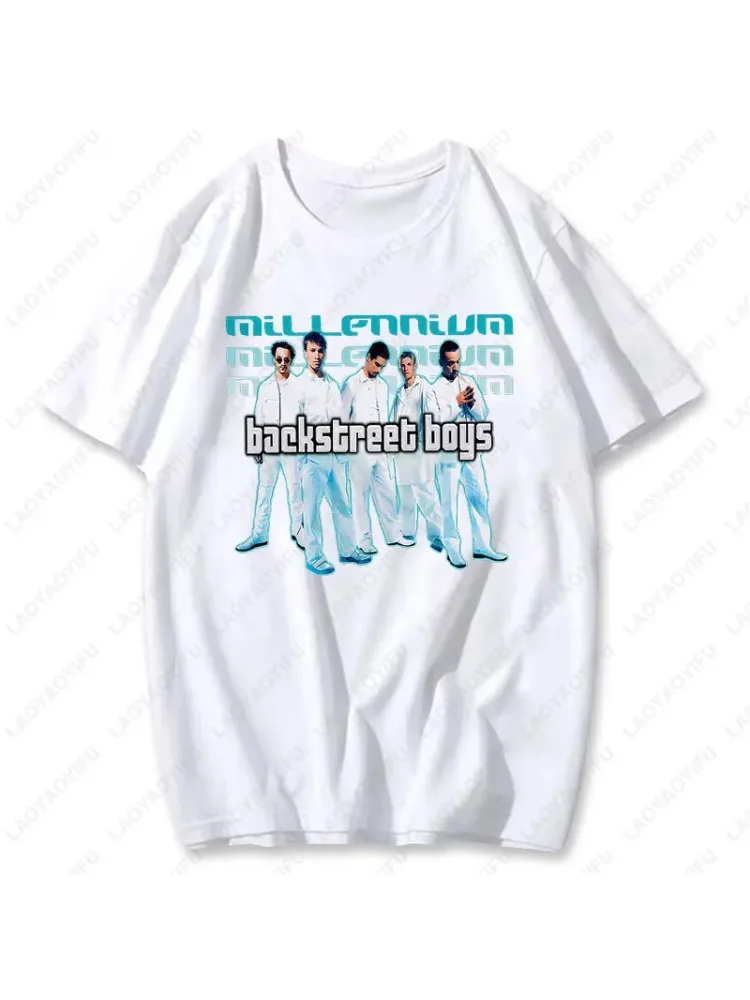 Backstreet Boys Millennium Tour Musik Vintage T-Shirt Männer Frauen Hipster Beliebte Tops Sommer Mode Streetwear Unisex T-Shirts Geschenk
