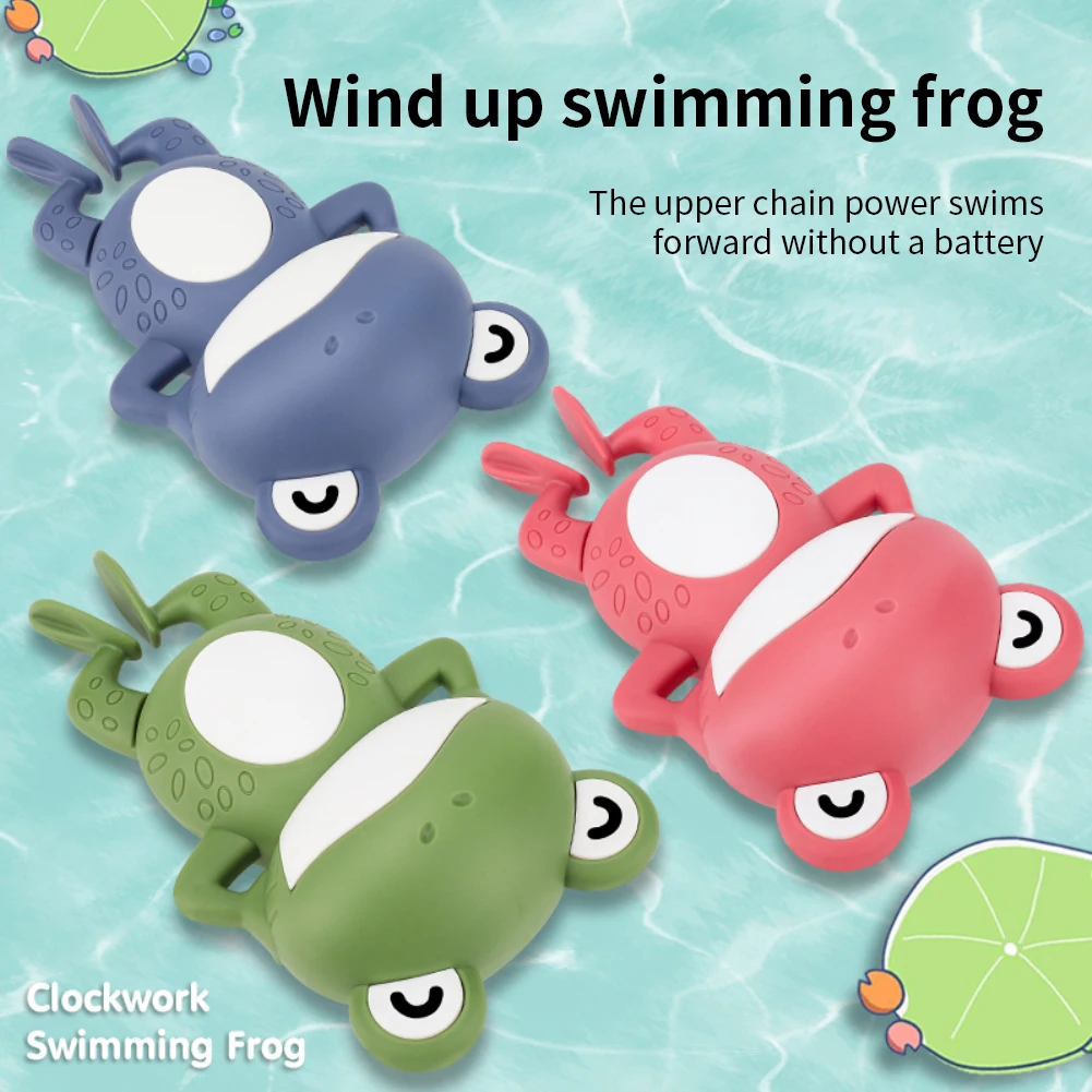 Children's Bath Toy Clockwork Frog Automatic Swimming Toy Without Electricity Baby Bathing Interactive Toys Wind Up Toys