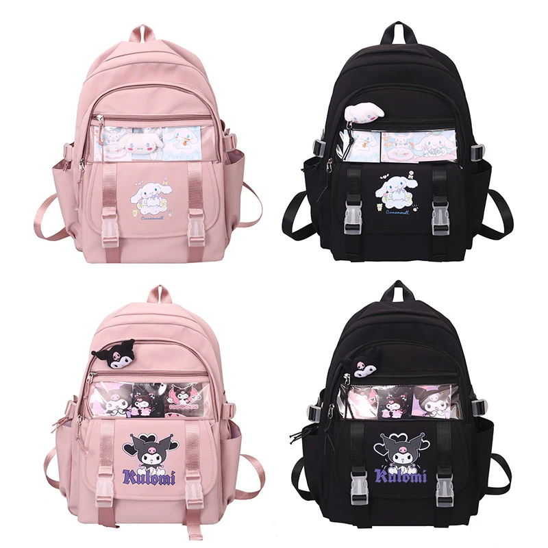 

Sanrioed Kuromi Cinnamoroll Anime Cute Large Capacity Backpack Schoolbags Student Cartoon Shoulder Bag Birthday Gift for Friend