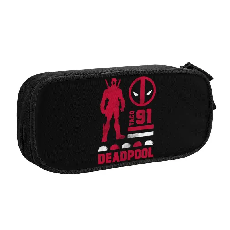 Custom Deadpool Tacos 1991 Pencil Cases for Girls Boys Big Capacity Pen Box Bag Stationery