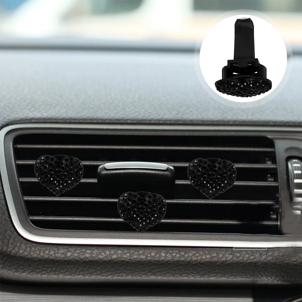

3pcs Car Vent Freshener Clip Heart Rhinestone Air Conditioning Outlet Decor For Women Bling Car Accessories Interior Aroma