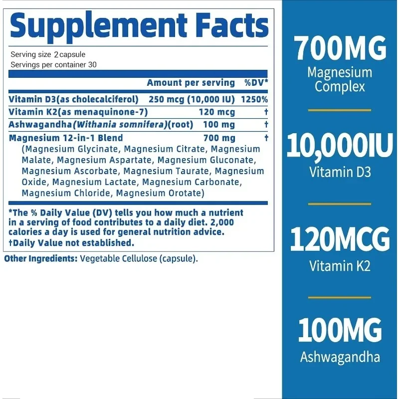 Complesso di Magnesio 700mg, G - Magnesium Glycinate Capsule recensione e prezzo