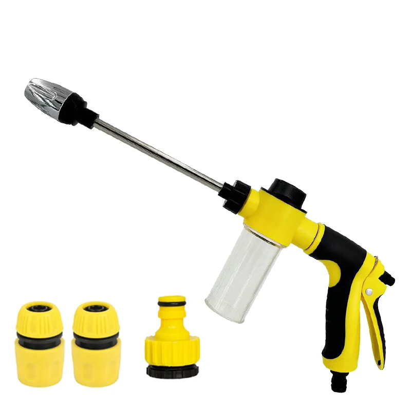 Bestseller Garten-Wasserpistole mit Langem Schlauch, Bewässerungs-Sprühpistole, Hochdruck-Schaumkanone, Autowaschpistole