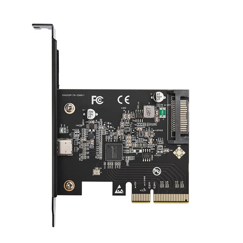 

A23F-USB-C 3.2 Gen 2X2 PCI-E Gen 3 X4 Type-C Expansion Card 20Gbps Asmedia ASM3242 Chipset With SATA 15 Pin Power