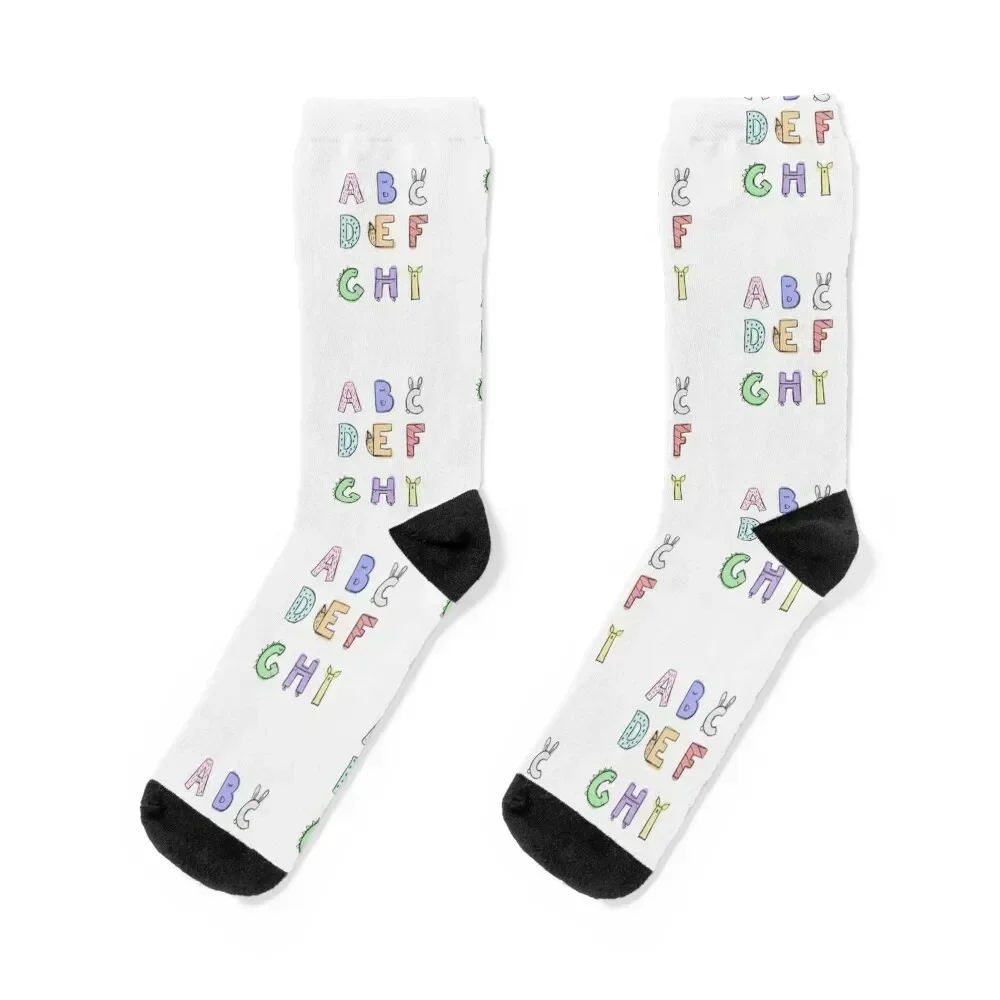 

Alphabets A B C Socks Men's warm winter anime Thermal man winter Socks For Men Women's