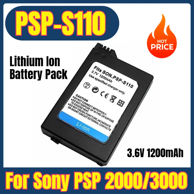 

High Quality Real Capacity 1200mAh 3.6V Lithium Ion Battery Pack Replacement for Sony PSP 2000/3000 PSP-S110