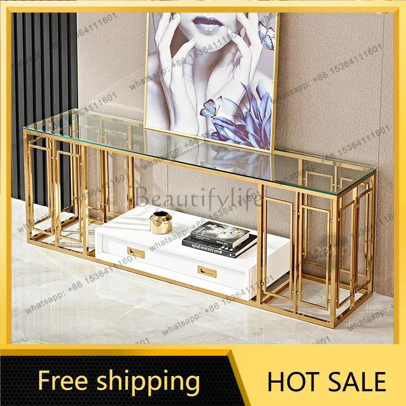 LS light luxury marble hotel lobby sales office round TV cabinet simple postmodern sofa