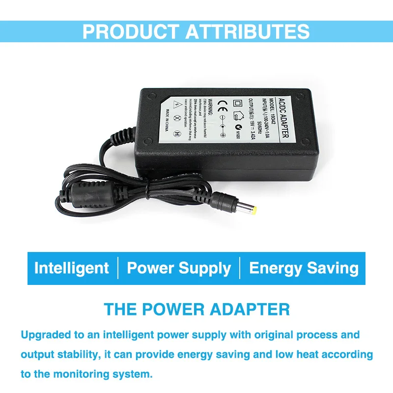 Ac dc portátil adaptador 19v carregador transformador de alimentação 220v a 19v 3.42a 3.95a 4.74a 65w 90w fonte notebook ue eua au uk plug