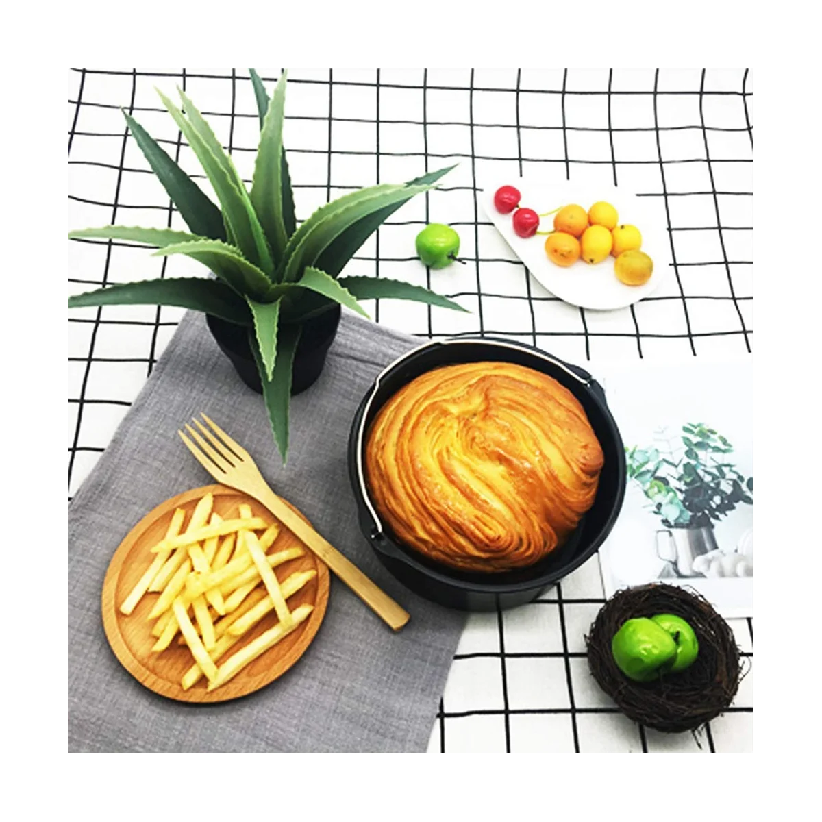 Acessórios Conjunto de cesta de cozimento de 8 polegadas é aplicável ao conjunto de 12 peças de 8 polegadas 4,8Qt-7,2Qt-Up Revestimento antiaderente