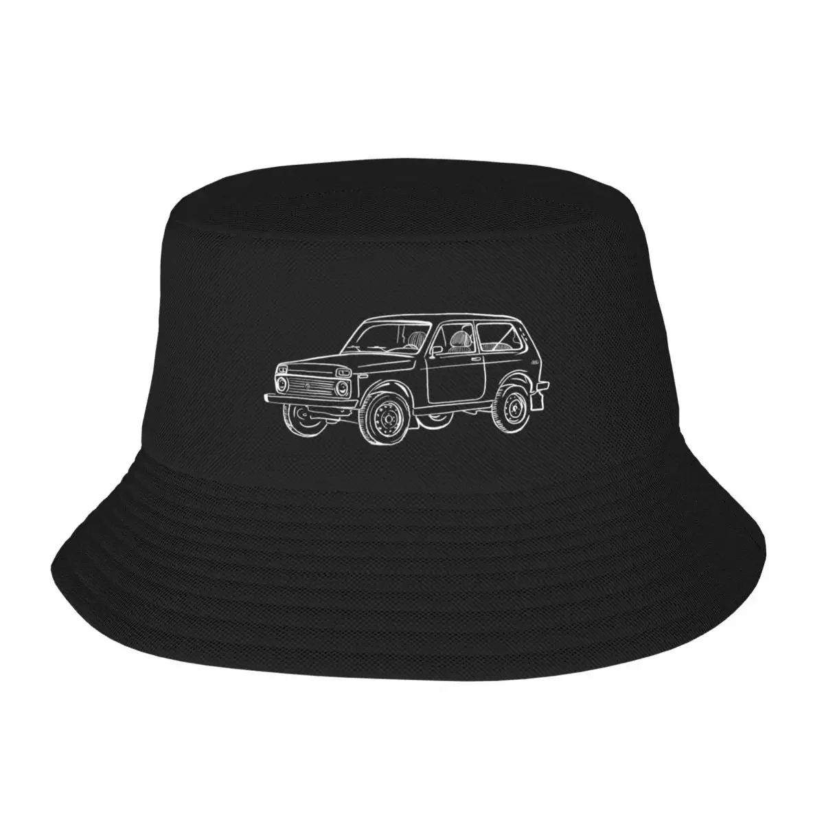 Lada Niva Bucket Hat Uv Protection Solar Hat Hat Man Luxury Vintage Man Women's