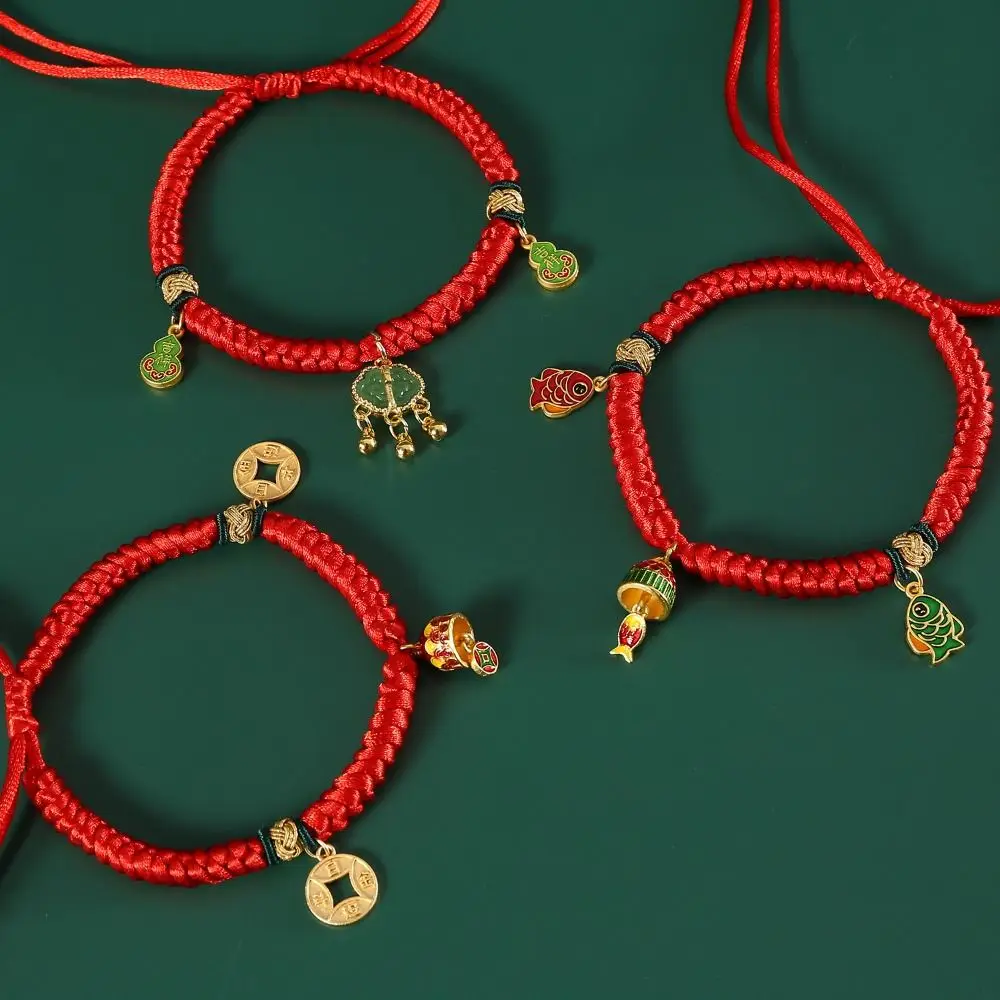 

Adjustable Red Rope Braided Collar Traditional Bless Chinese Cat Collar Fashionable Festive Dogs Collars New Year