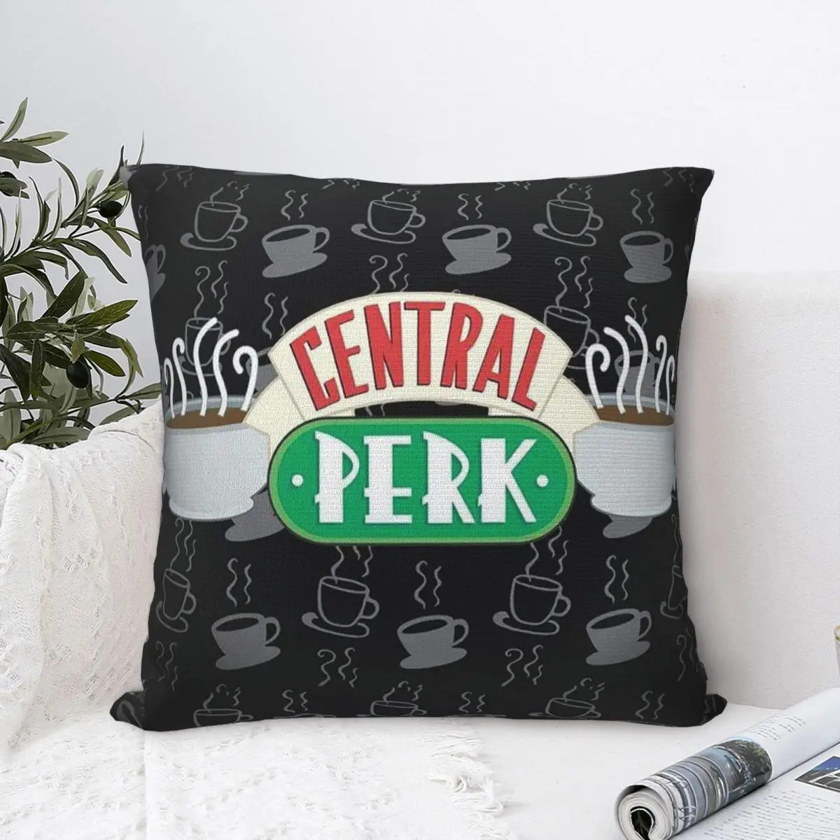 Central Perk Friends Cojines Throw Pillow Case Cushion Home Sofa Chair Print Decorative Coussin