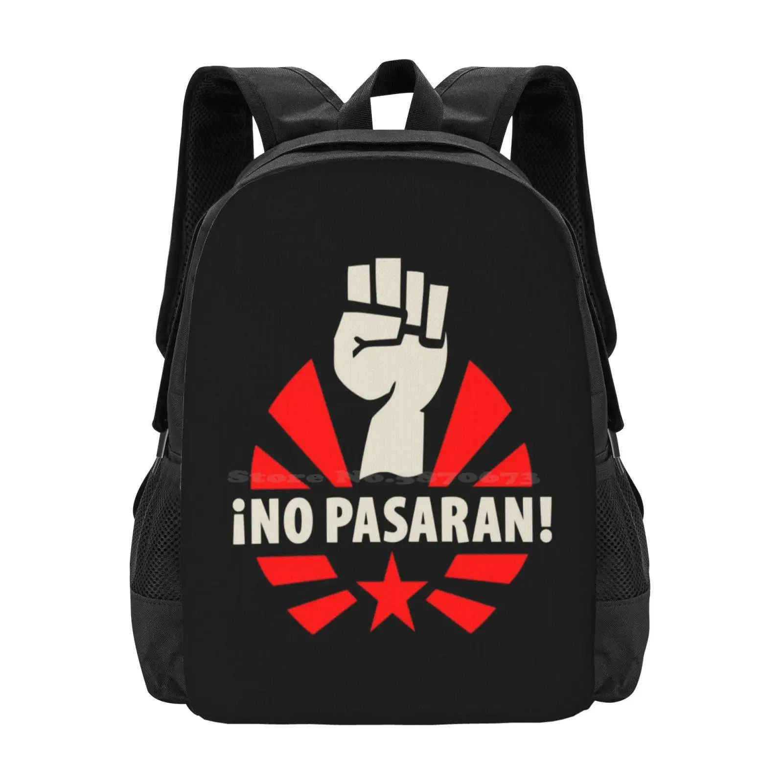 Revolucionário Raised Fist e Red Star Backpack, Bolsas de moda, No Pasar Fist, Venda quente