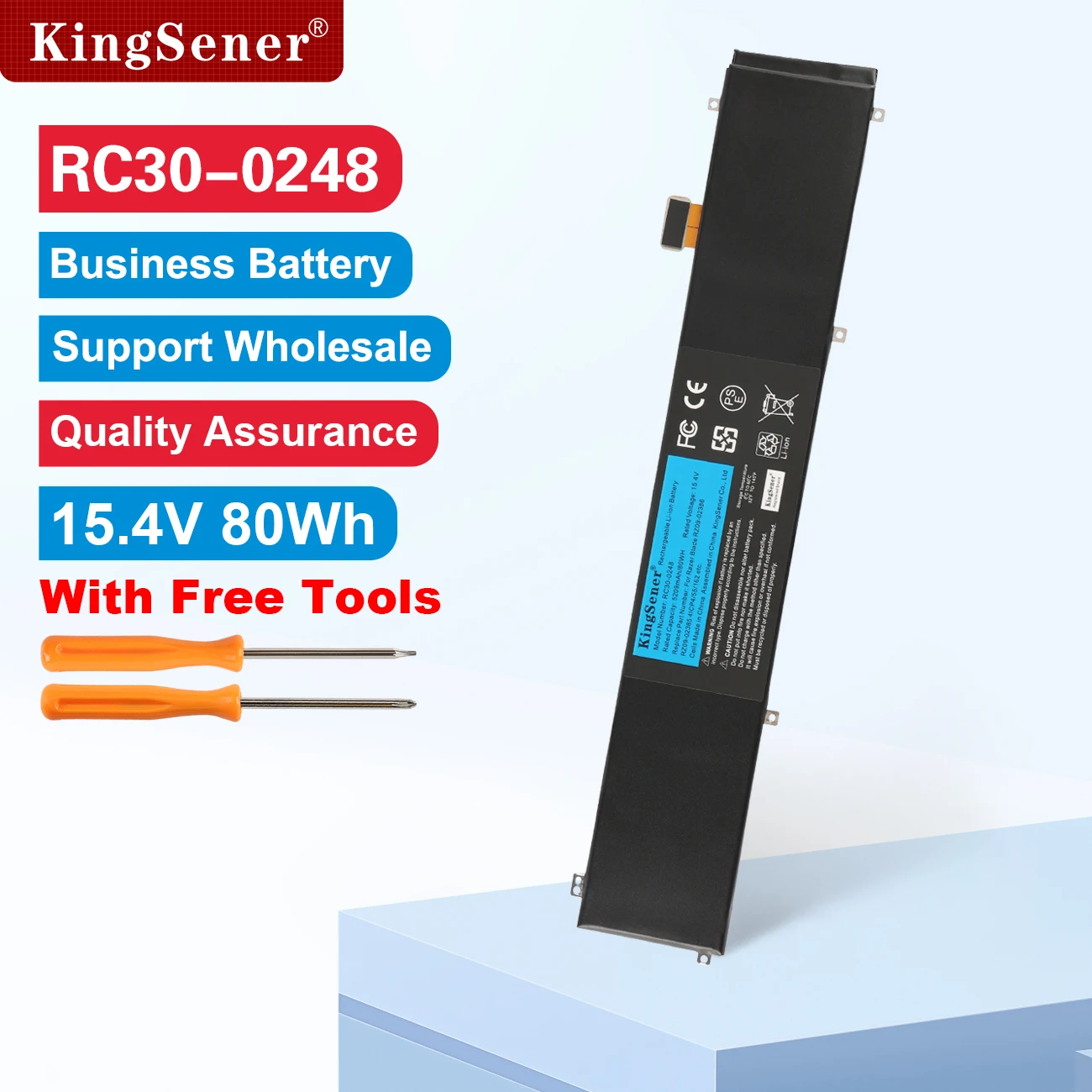 KINGSENER 15,4V 80Wh RC30-0248 Laptop-Akku für Razer Blade 15 Elite Version 2018/2019/2020/2021 RZ09-0313 RZ09-0301 RZ09-03015 0367
